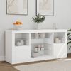 vidaXL Sideboard White Engineered wood, glass Medium Sideboard