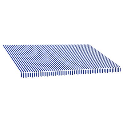 vidaXL Awning Top Sunshade Canvas Blue & White 196.9"x300"