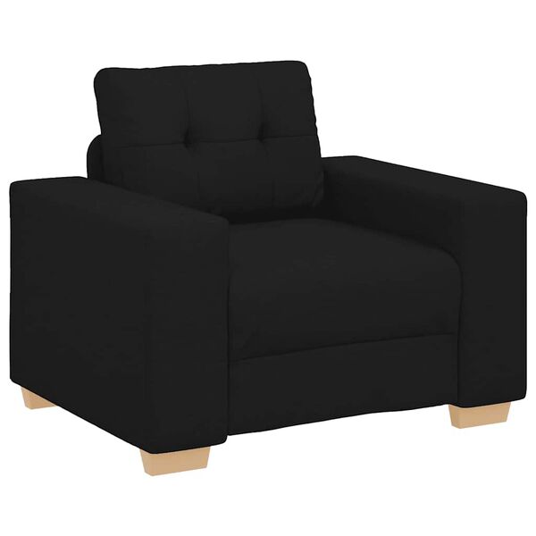 vidaXL Sofa Chair Black Polyester, Foam, Plywood, Steel Single