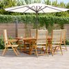 vidaXL Garden Dining Set Beige PE Rattan Medium Expandable Table Leaves