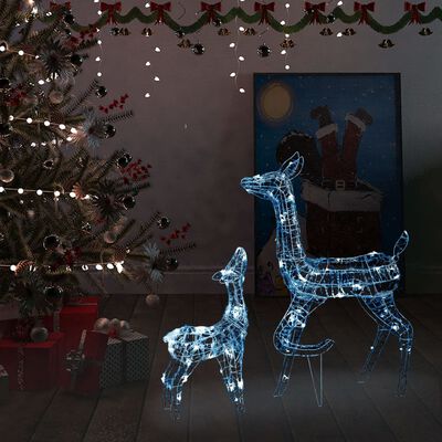 vidaXL Acrylic Reindeer Family Christmas Decoration 160 LED Cold White