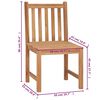 vidaXL Patio Chairs 4 pcs with Cushions Solid Teak Wood