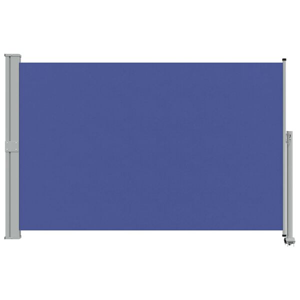 vidaXL Side Awning Blue Polyester with PU coating, Iron 63 in x 118 in