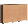 vidaXL Sideboard Brown Oak Engineered wood, Glass Medium Sideboard
