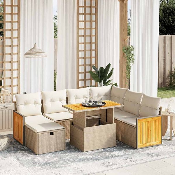 vidaXL Garden Sofa Set Beige