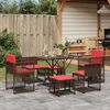 vidaXL Patio Dining Set Brown PE Rattan Stackable Garden Dining Set