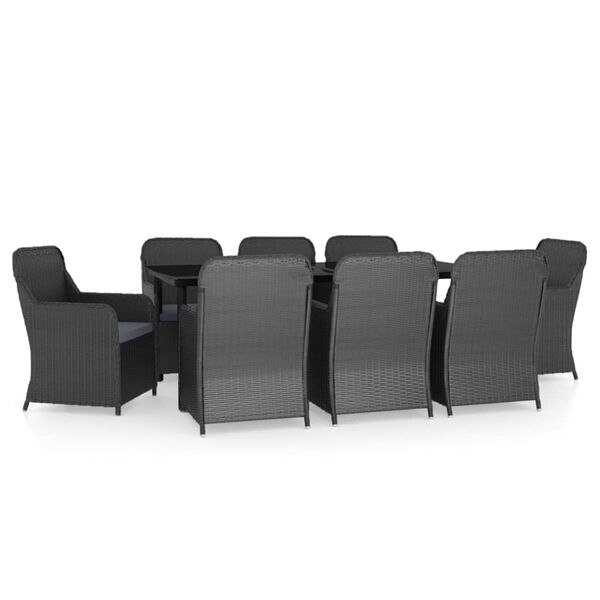 vidaXL Garden Dining Set Black, Dark Grey