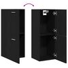 vidaXL Bathroom Cabinet with Door Black Oak 11.81 x 11.81 x 31.50 in