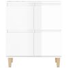 vidaXL Sideboard High gloss white Engineered wood Medium Storage