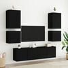 vidaXL TV Wall Cabinet Set of 2 Black Engineered wood Medium