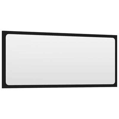vidaXL Bathroom Mirror Black 35.4"x0.6"x14.6" Chipboard