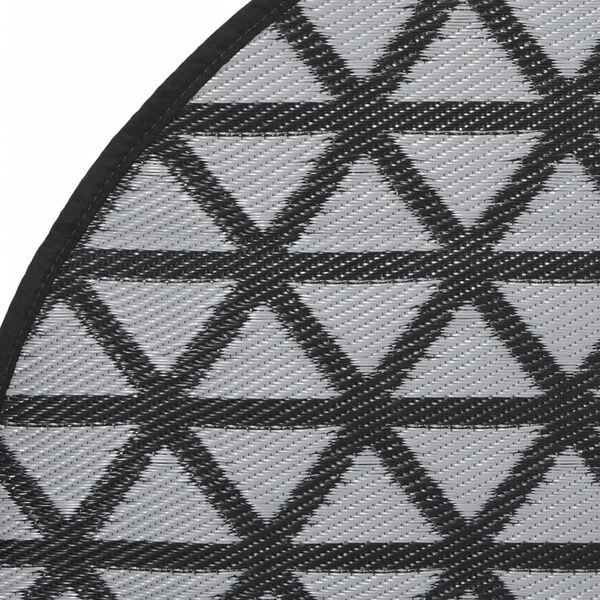 vidaXL Outdoor Carpet Black Polypropylene 47.2 in diameter Reversible