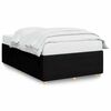 vidaXL Bed Frame Black Polyester, Plywood, Engineered wood, Solid pine wood
