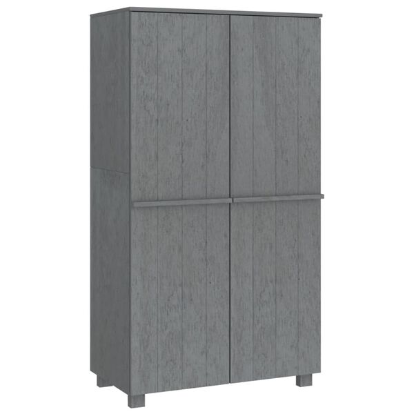 vidaXL Wardrobe Dark Gray Solid Pine Wood Medium Wardrobe Rectangular