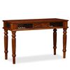 vidaXL Writing Table Brown Solid Acacia Wood Large Storage