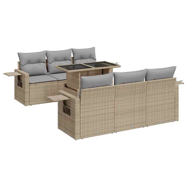 vidaXL Garden Sofa Set Beige, Light Grey