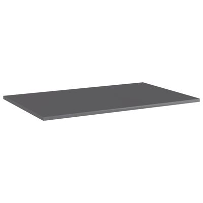vidaXL Bookshelf Boards 4 pcs High Gloss Gray 31.5"x19.7"x0.6" Engineered Wood