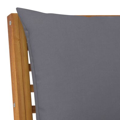 vidaXL Sectional Corner Sofa with Dark Gray Cushion Solid Acacia Wood