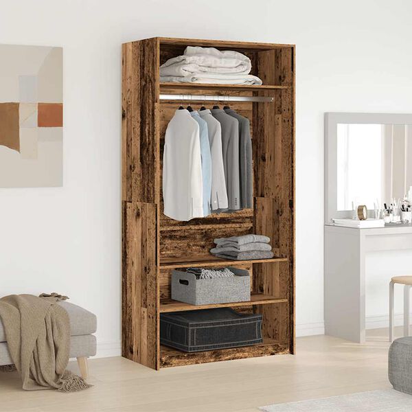 vidaXL Wardrobe Old Wood Engineered Wood 39.4 x 19.7 x 78.7 in Wardrobe