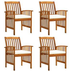 vidaXL Garden Dining Chair Set of 4 Wood Solid Wood Acacia Standard