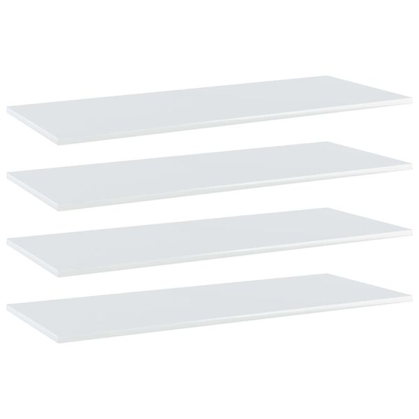 vidaXL Shelf Set of 4 High gloss white Engineered wood