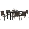 vidaXL Garden Dining Set 7 pcs Brown and Black PE Rattan