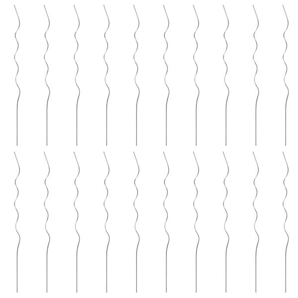 vidaXL Spiral Plant Support Set of 20 Silver Galvanized steel