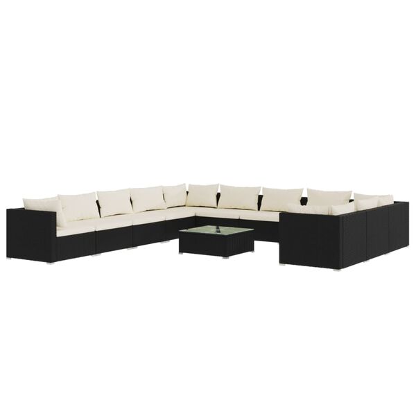 vidaXL Garden Lounge Set Black