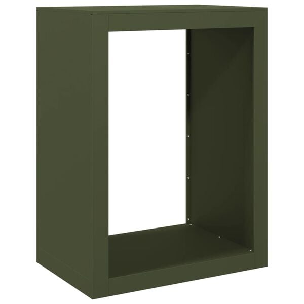 vidaXL Firewood Rack Green 23.6x15.7x31.5" Steel
