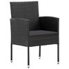 vidaXL Dining Set Black Solid Acacia Wood, PE Rattan, Steel Large