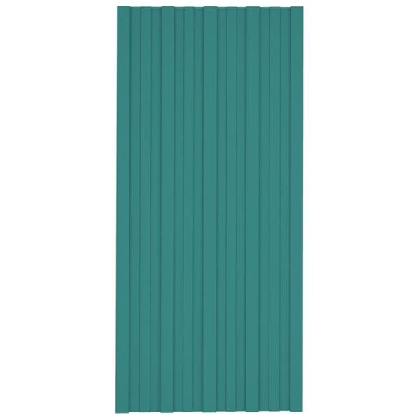 vidaXL Roof Panels 36 pcs Galvanised Steel Green 39.4x17.7"