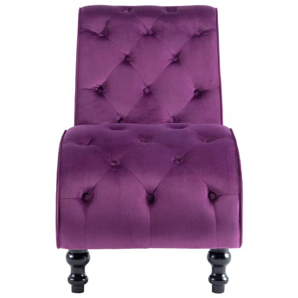 vidaXL Chaise Lounge Purple Velvet 57.1 x 20.5 x 30.3 in