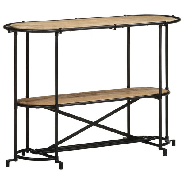 vidaXL Console Table Brown and black Rough mango wood, iron Medium