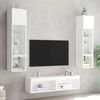 vidaXL TV Wall Unit Set of 6 White Engineered wood and glass Large