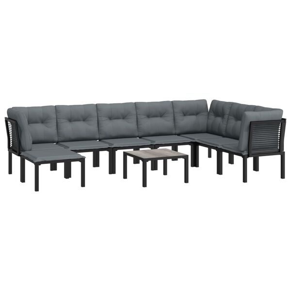 vidaXL Garden Lounge Set Black and Gray