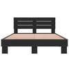vidaXL Bed Frame Black Engineered wood, Metal, Plywood Full Tough