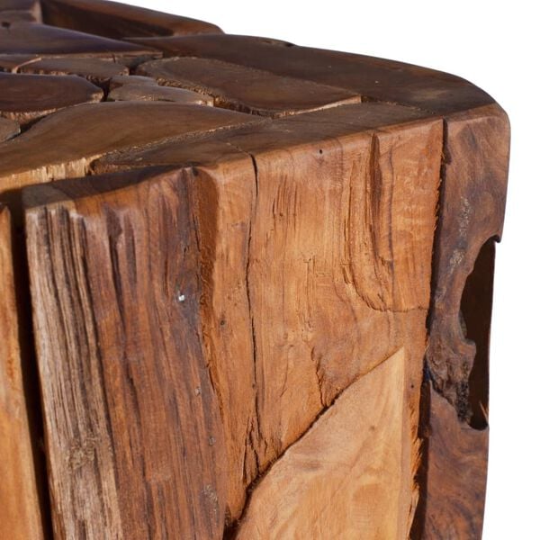 vidaXL Side Table Natural Teak Solid Teak Wood Medium Side Table