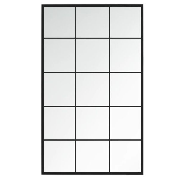 vidaXL Wall Mirror Black Metal, Glass 39.4 x 23.6 in Wall Mirror