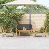 vidaXL Garden Chairs with Table 4 pcs Black 35.4" x 17.7" x 15.7