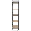 vidaXL Bookcase Black and Natural Wood Solid Firwood and Steel