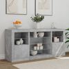 vidaXL Sideboard Concrete grey Engineered wood, glass Medium Sideboard