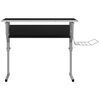 vidaXL Craft Desk Black and Grey Engineered Wood, Powder-Coated Steel