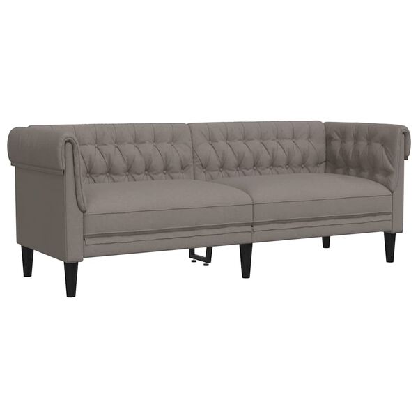 vidaXL Chesterfield Sofa Taupe 100% polyester, plywood, solid wood