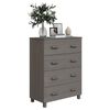vidaXL Sideboard Light Gray Solid Pine Wood, MDF Medium Sideboard