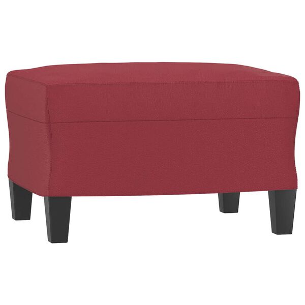 vidaXL 3-Seater Sofa With Footstool Wine Red
