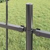 vidaXL Garden Fence 7 pcs Grey 39.04 x 3.28 ft Powder-coated Steel