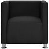 vidaXL Armchairs Black Polyester, wood, chrome Standard Ergonomic