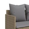 vidaXL Garden Sofa Set Beige PE Rattan 4-seater Adjustable Footrests