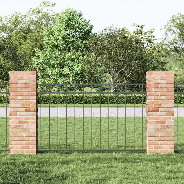 vidaXL Garden Fence Gray Steel