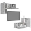 vidaXL 4 Piece TV Stand Set Concrete Gray Engineered Wood